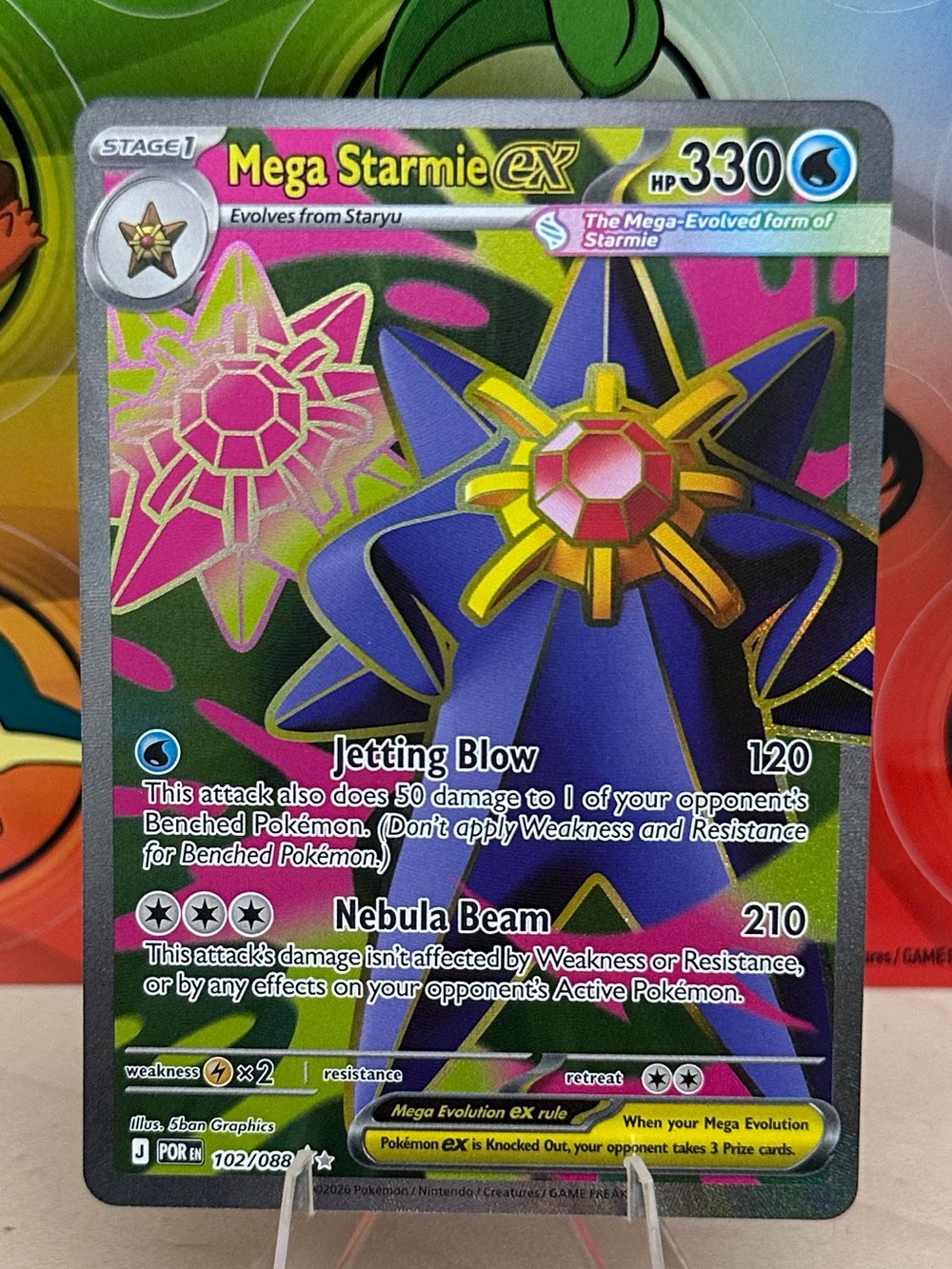 Pokémon TCG Mega Starmie ex - 102/088 - ME03: Perfect Order (POR) Mint/NM